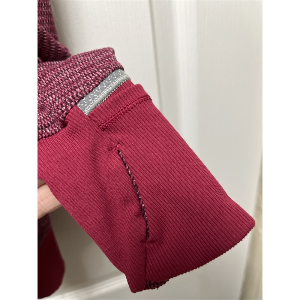 LULULEMON Runderful 1/2-Zip Womens 4 Mini Check Red Berry Rumble Running - Picture 5 of 9